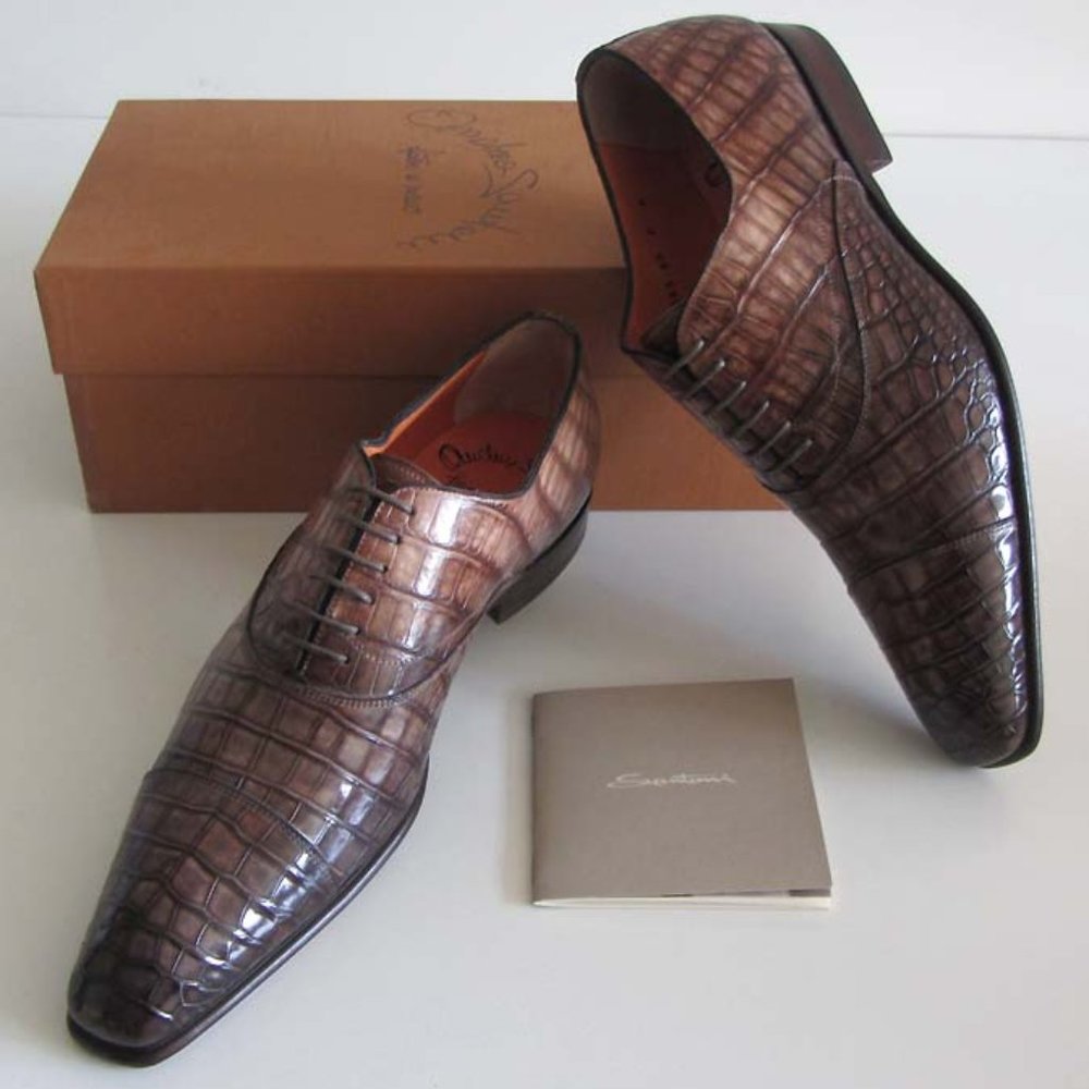 new SANTONI FAM Alligator cap-toe shoes 9 F 10 US